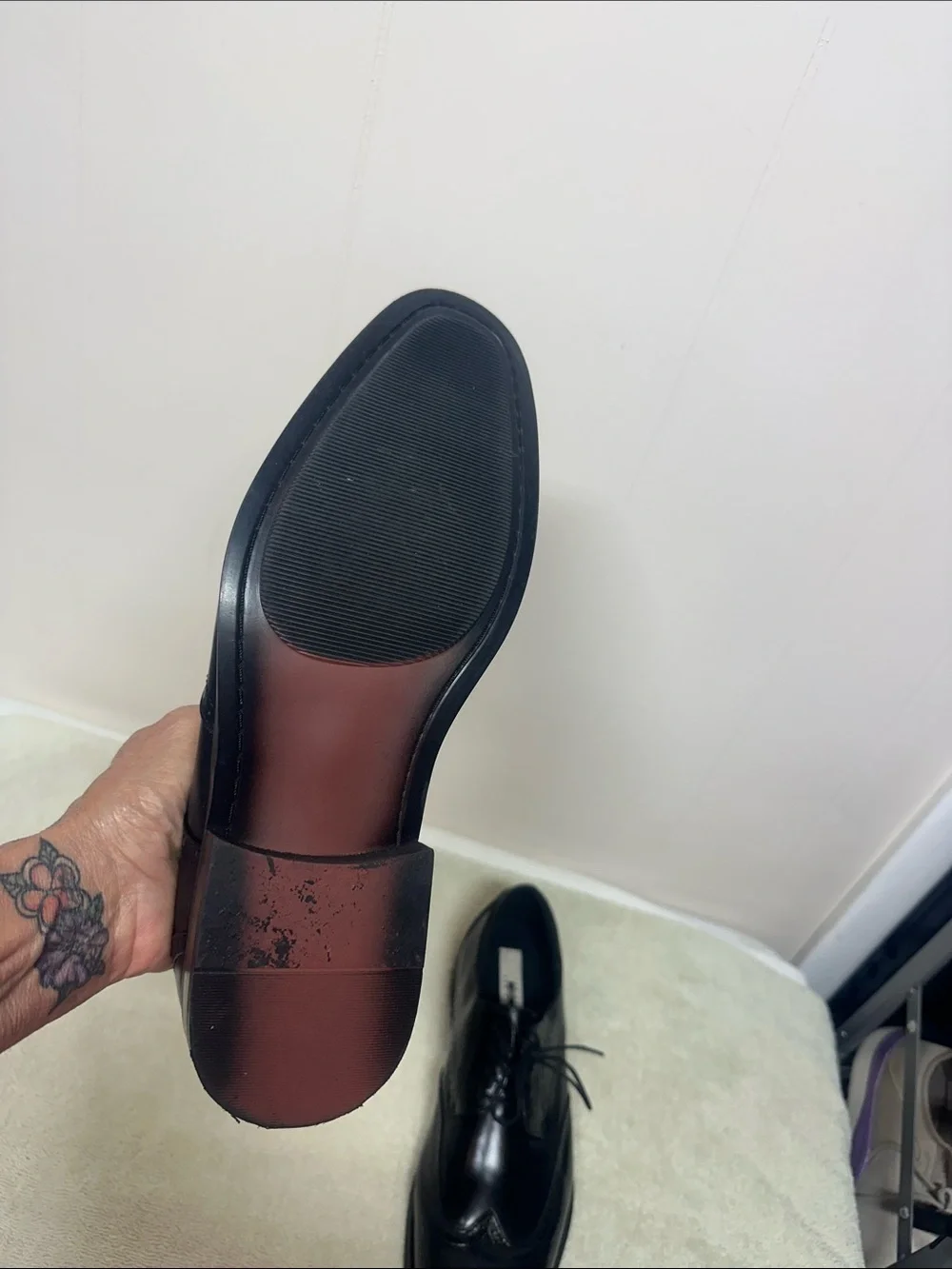Joseph Abboud Black Leather Wingtip Oxfords